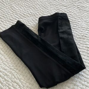 Vintage Mitchie's Black Suede and‎ Spandex Straight Leg Stretch Pant Sz S - EUC